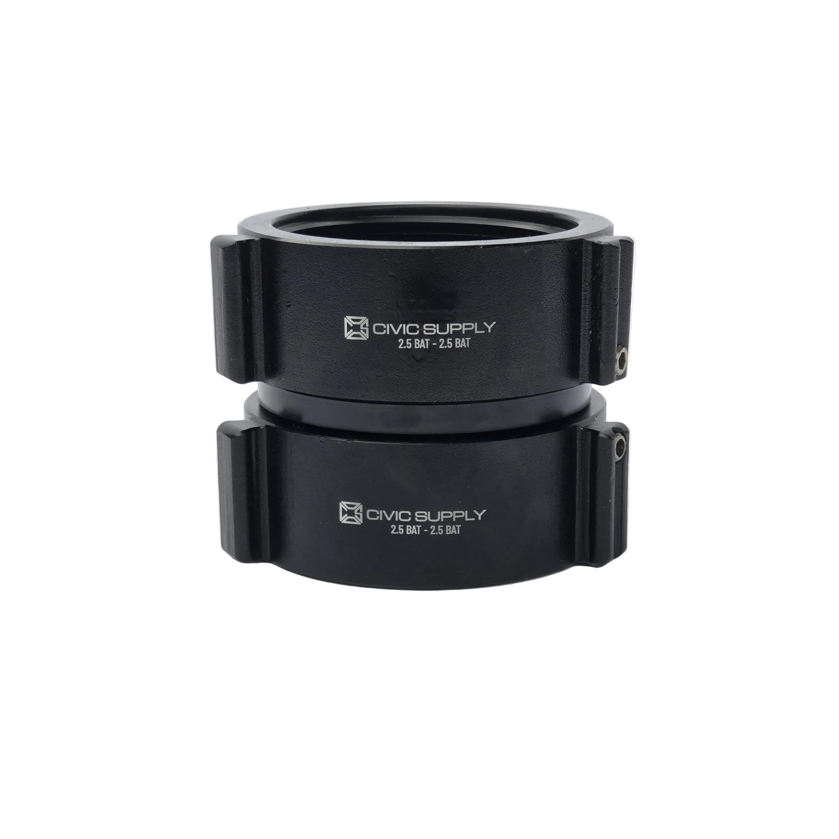 2.5-inch double-female BAT aluminum fire hose adapter