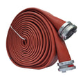 4-inch PRIMELINE red nitrile supply hose, 100 ft roll with aluminum Storz couplings